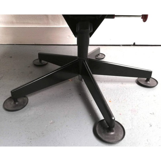 Image 1 of Vintage leren bureaustoel met armen van Sapper voor Knoll