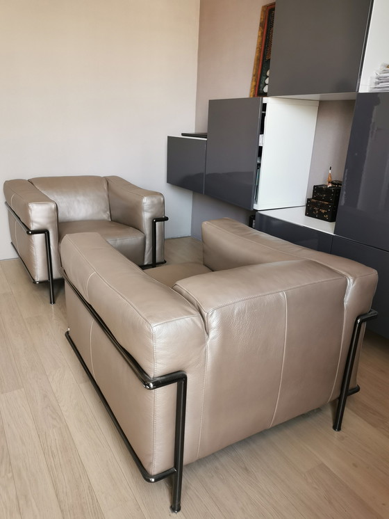 Image 1 of 2 X Natuzzi Leren Fauteuils