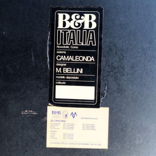 Vintage Tabak Alcantara Modulaire Camaleonda Woonkamerset door Mario Bellini voor B&B Italia, 1972