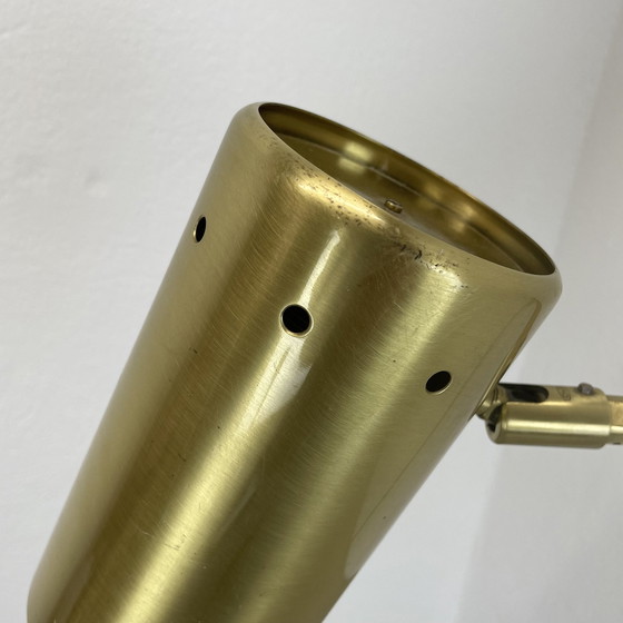 Image 1 of Zeldzame verstelbare massief messing Stilnovo stijl theater spot wandlamp, Italië 1970S