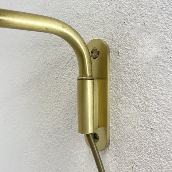 Image 1 of Zeldzame verstelbare massief messing Stilnovo stijl theater spot wandlamp, Italië 1970S