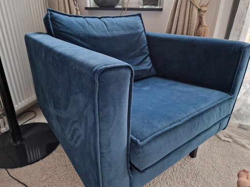 Sissy Boy Fluwelen Fauteuil Blauw