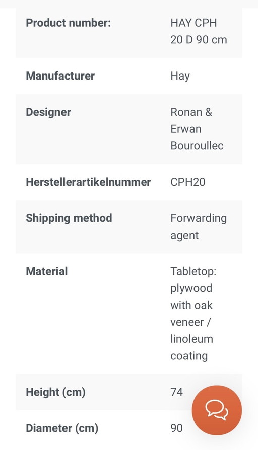 Hay Cph-Tafel 60 Cm. Rond,Van R.En E.Bouroullec.