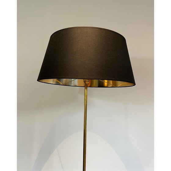 Image 1 of Vintage messing en mahonie vloerlamp, 1940