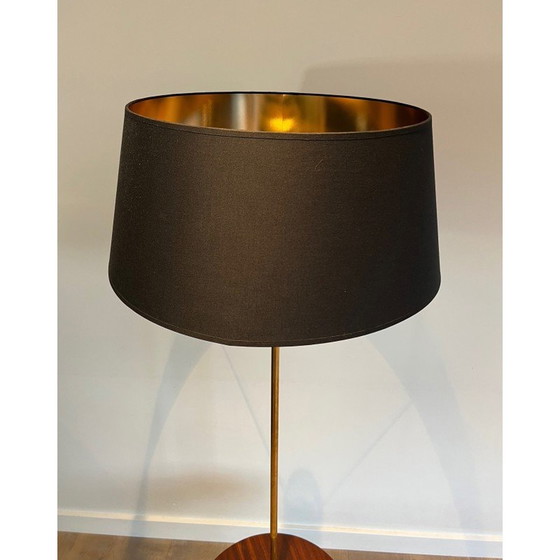 Image 1 of Vintage messing en mahonie vloerlamp, 1940