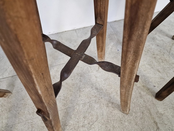 Image 1 of 3x Vintage brutalistische barkrukken