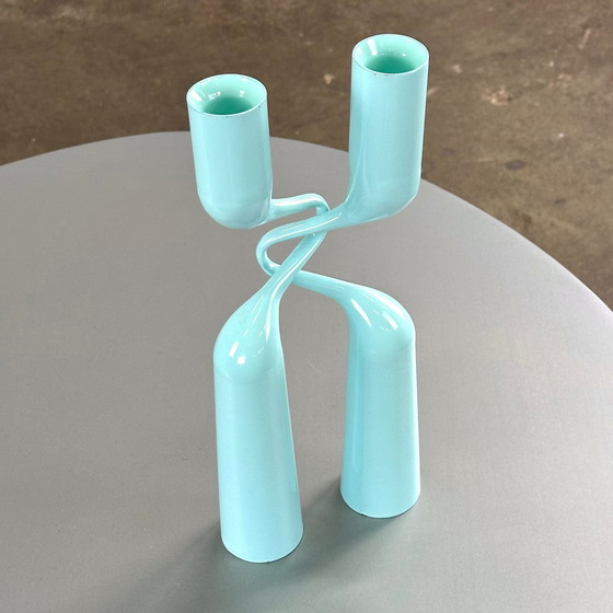 Image 1 of Menu kandelaar set in turquoise van Mikaela Dörfel