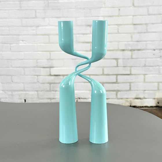 Image 1 of Menu kandelaar set in turquoise van Mikaela Dörfel