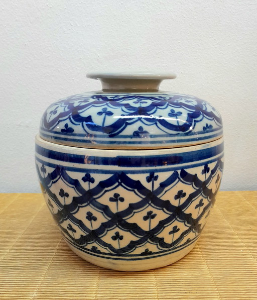 Blauw Wit Aziatische Keramische Bal Pot