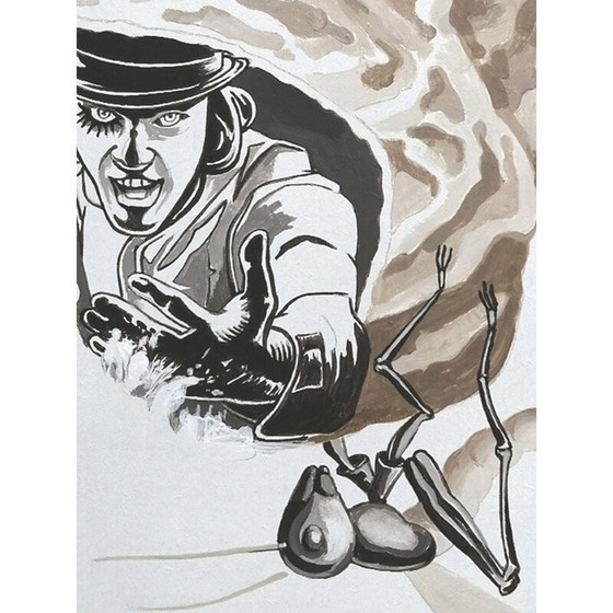 Image 1 of Vintage acrylschilderij "Clockwork Peanut" door Pierre Jacob, 2020