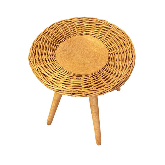 Image 1 of Rotan kruk ontworpen door J. Kalous, Úluv, Tsjecho-Slowakije, 1960S