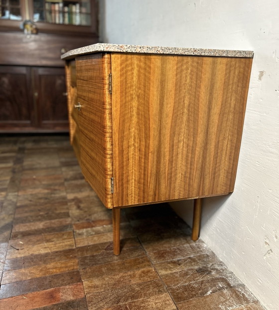 Image 1 of Mid century retro vintage teak dressoir wastafel 1960