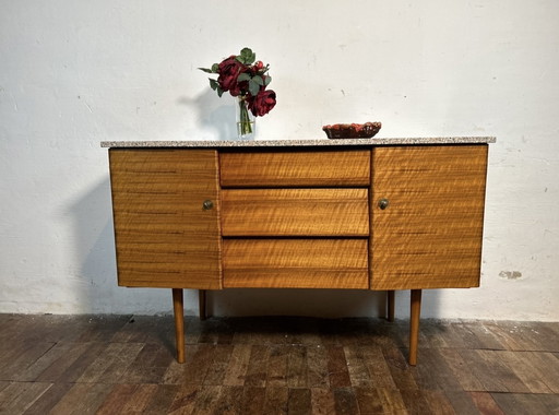 Mid century retro vintage teak dressoir wastafel 1960