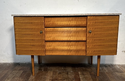 Mid century retro vintage teak dressoir wastafel 1960