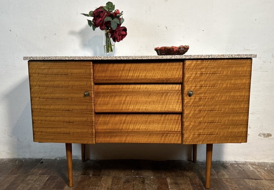 Image 1 of Mid century retro vintage teak dressoir wastafel 1960