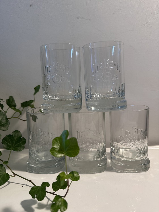 Image 1 of Jim Beam Whiskey Glazen Vintage 
