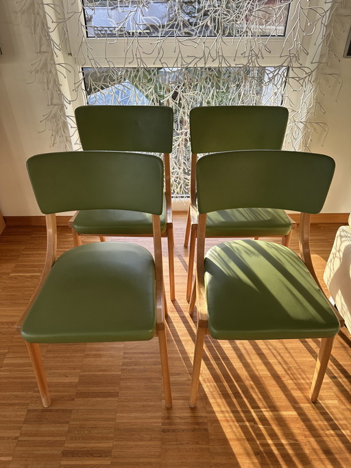 4 Keukenstoelen van 1960 Green Vintage