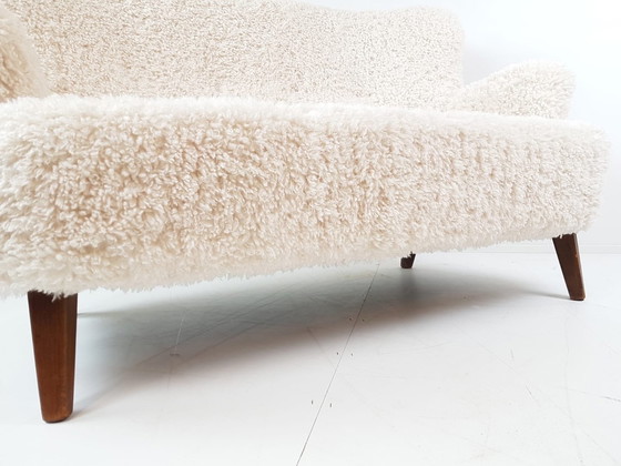 Image 1 of Vintage Artifort Theo Ruth Tweepersoons Bank | Bankje Doodle Nieuw Gestoffeerd 