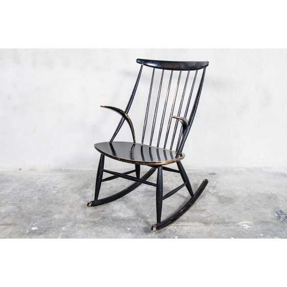 Image 1 of Vintage schommelstoel door Illum Wikkelsø voor Niels Eilersen - jaren 1950