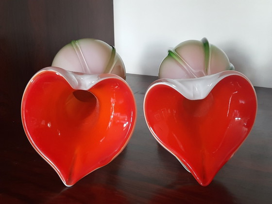 Image 1 of 2x Vaas Murano Calla Lily