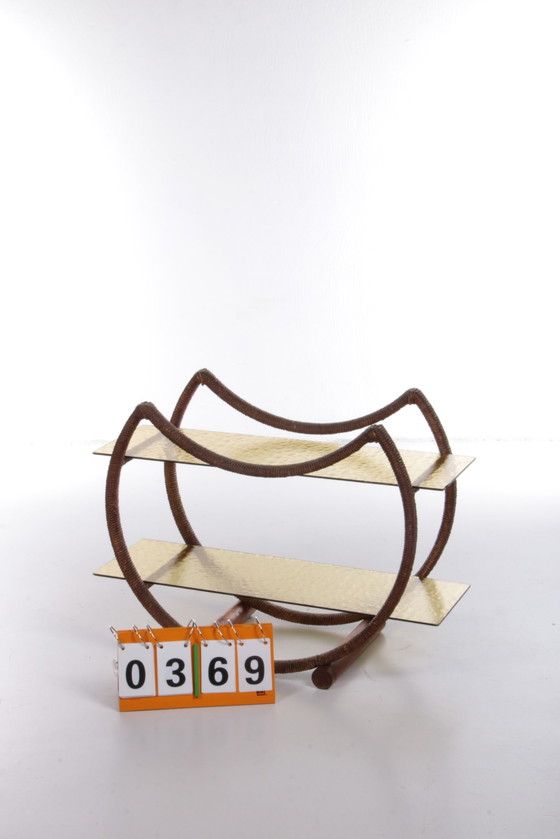 Image 1 of Zeldzame Deense sidetable met orgineel glas, 1960s