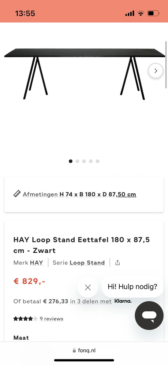 Image 1 of Hay Loop Stand Eettafel Zwart