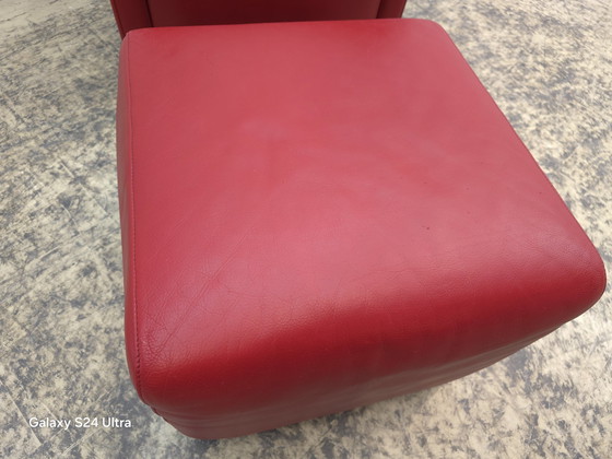 Image 1 of De Sede Fauteuil Met Kruk Design Fauteuil Stoel Leer Fauteuil