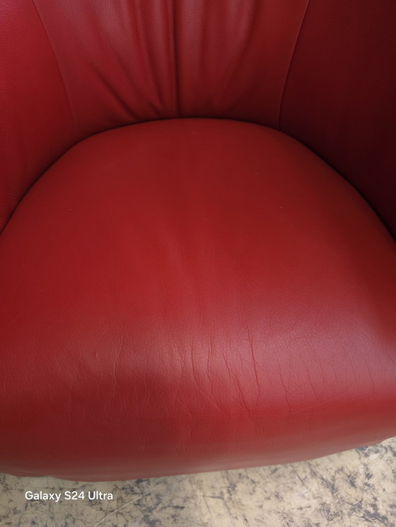 Image 1 of De Sede Fauteuil Met Kruk Design Fauteuil Stoel Leer Fauteuil