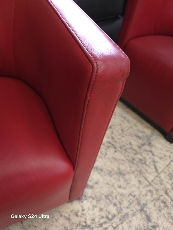 Image 1 of De Sede Fauteuil Met Kruk Design Fauteuil Stoel Leer Fauteuil