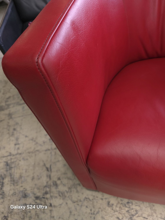 Image 1 of De Sede Fauteuil Met Kruk Design Fauteuil Stoel Leer Fauteuil