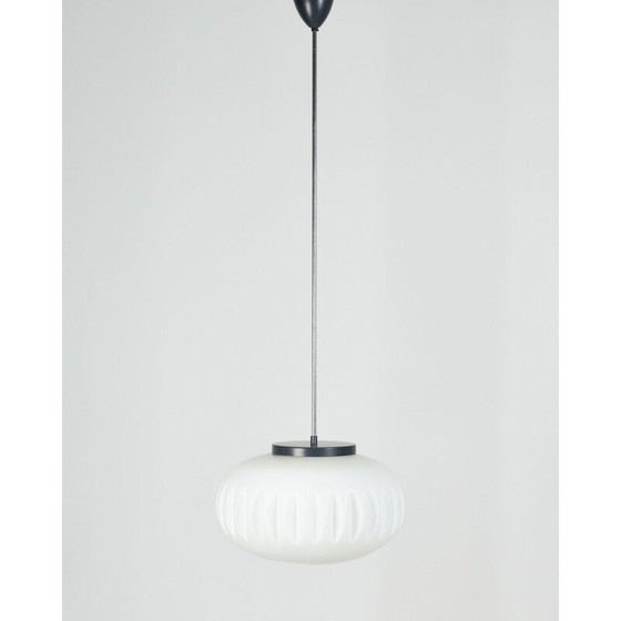 Image 1 of Vintage hanglamp met opaal glazen kap van Napako, Tsjecho-Slowakije 1960