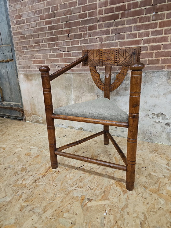 Image 1 of Swedish Monkchair Hand Carved 1950