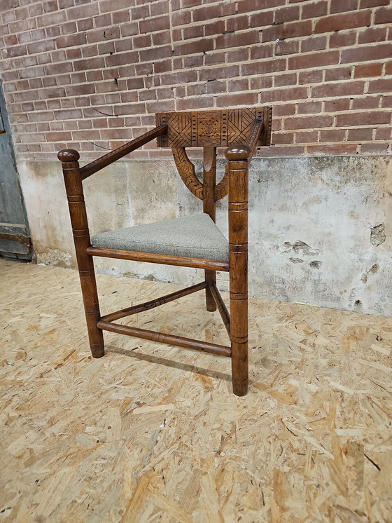 Image 1 of Swedish Monkchair Hand Carved 1950