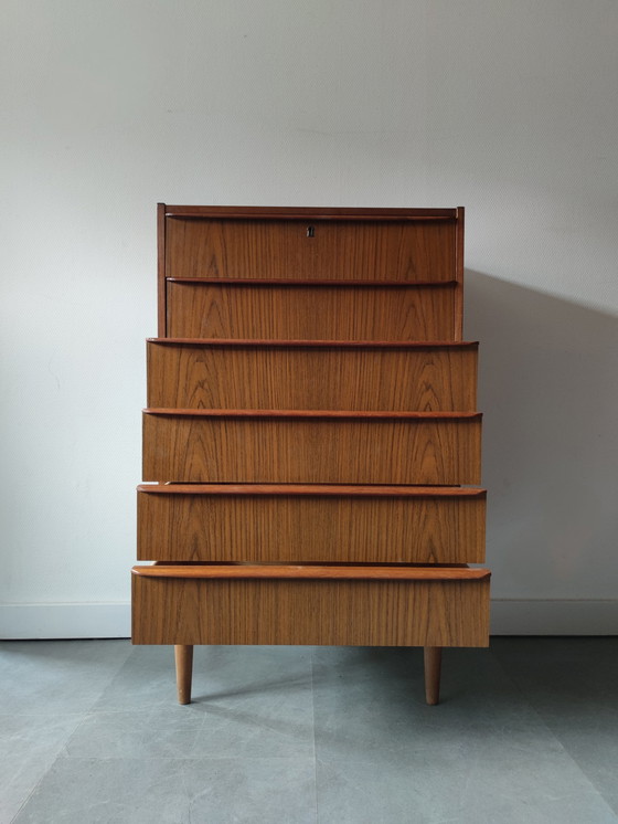 Image 1 of Vintage Deense ladekast in licht teak