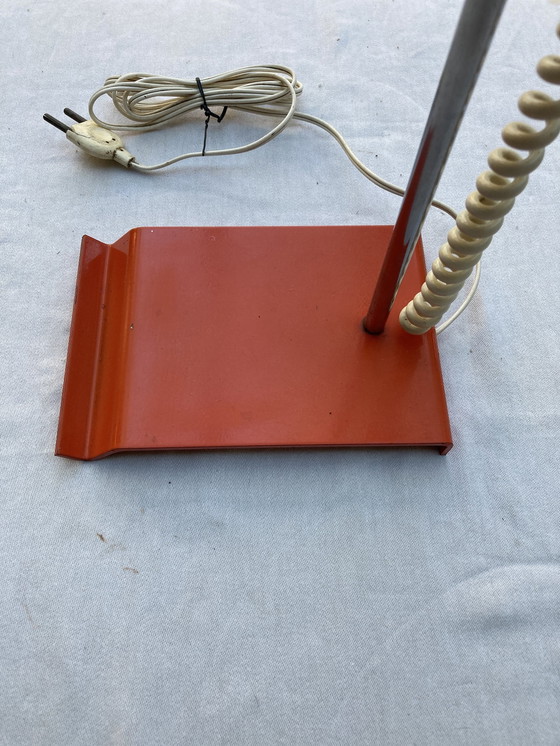 Image 1 of Bureaulamp, Oranje Ruimtetijdperk In hoogte verstelbaar