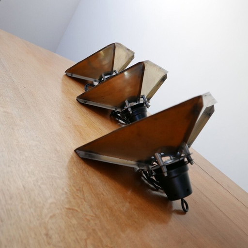 Messing vintage Reflector hanglamp, Engeland 1950