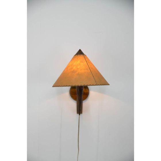 Image 1 of Vintage walnoten wandlamp van Uluv, 1960