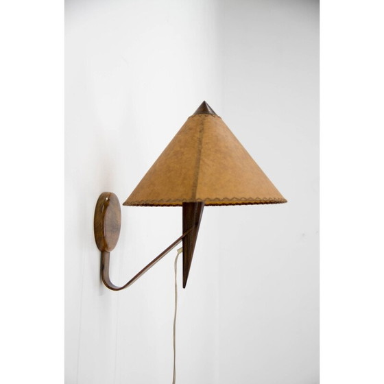Image 1 of Vintage walnoten wandlamp van Uluv, 1960
