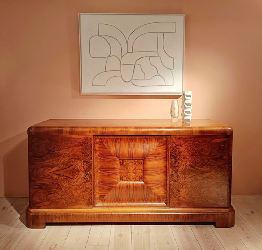 Art Deco Walnoot Dressoir Jaren '30