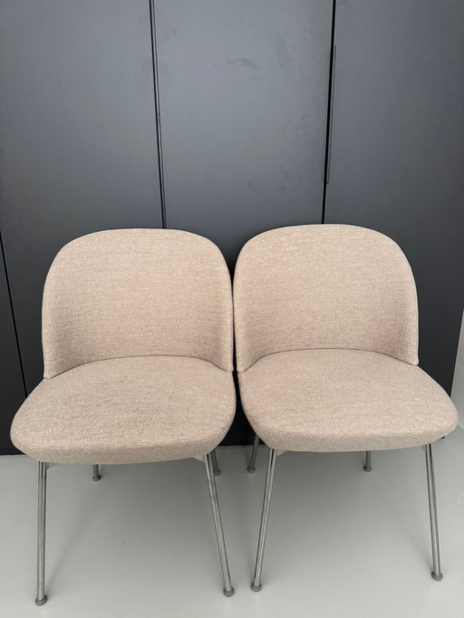 2 x Muuto - Oslo Side Chair - Ocean 32 / Crome