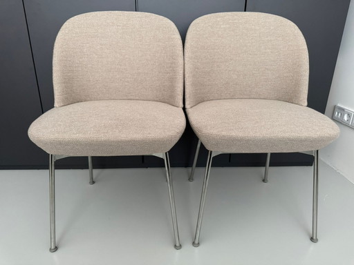 2 x Muuto - Oslo Side Chair - Ocean 32 / Crome