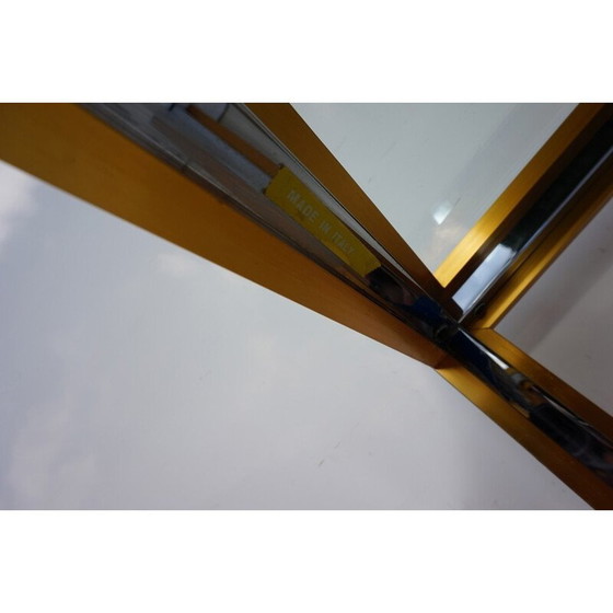 Image 1 of Set van 3 vintage metalen salontafels in chroom en goud, 1970