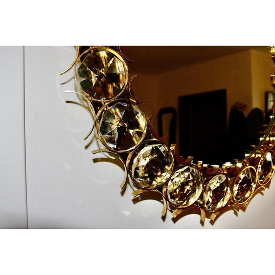 Image 1 of Vintage ronde verguld messing spiegel van Christoph Palma voor Palwa, Oostenrijk 1960