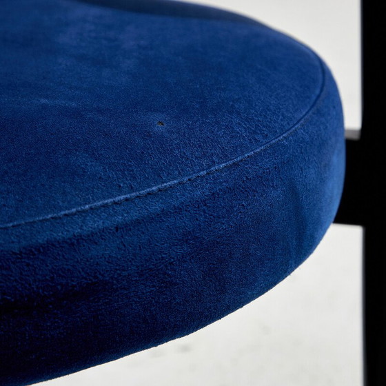 Image 1 of Set van 4 vintage eetkamerstoelen in hout en fluweel van Pietro Costantini, Italië 1980