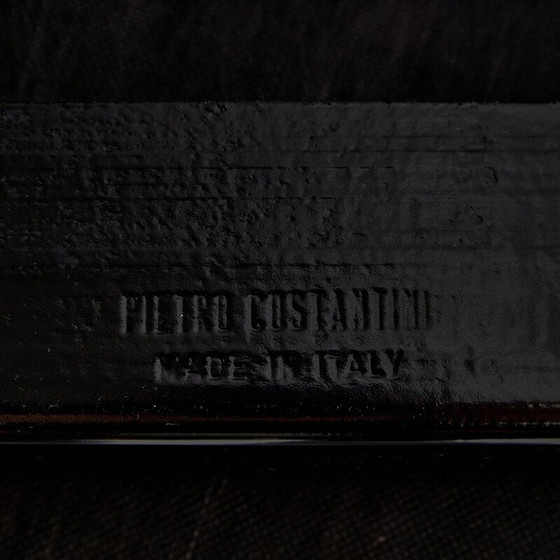 Image 1 of Set van 4 vintage eetkamerstoelen in hout en fluweel van Pietro Costantini, Italië 1980