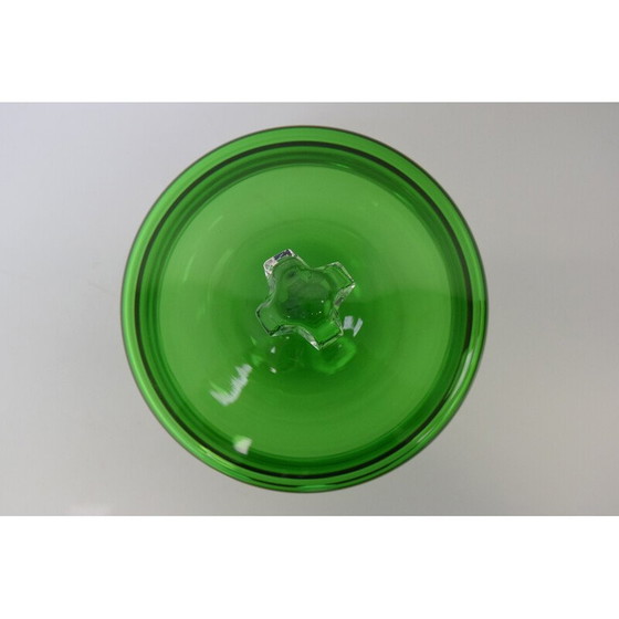 Image 1 of Vintage Art glazen snoepkom van Glasswork Novy Bor, Tsjecho-Slowakije 1960