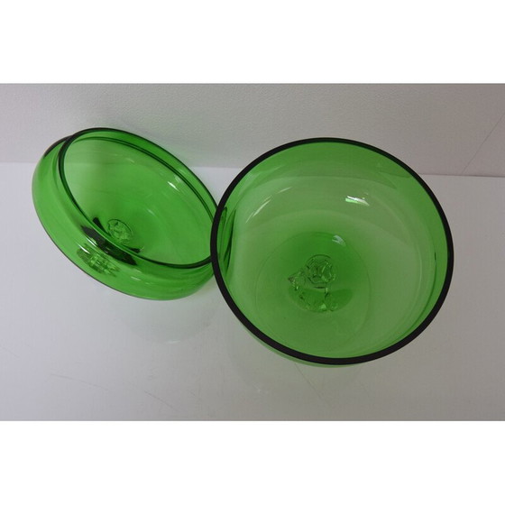 Image 1 of Vintage Art glazen snoepkom van Glasswork Novy Bor, Tsjecho-Slowakije 1960
