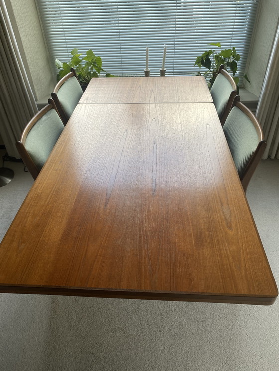 Image 1 of Vintage teak eettafel met 4x stoelen