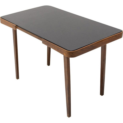 Mid century opaxiet glazen salontafel, Tsjecho-Slowakije 1960