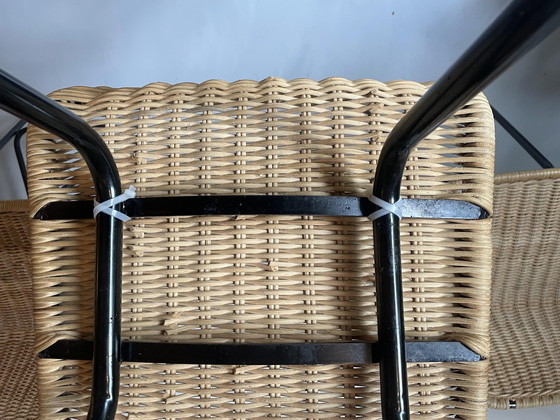 Image 1 of 4x Vintage rotan barkrukken